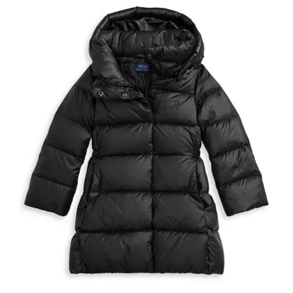 Polo by Ralph Lauren Girls' Water Resistant Down Hooded Long Jacket